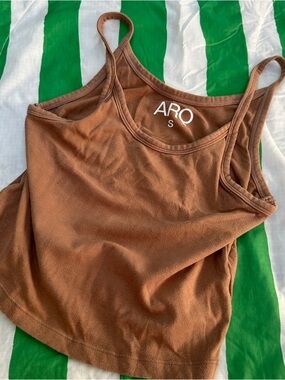 ARQ cropped tank size small warm brown